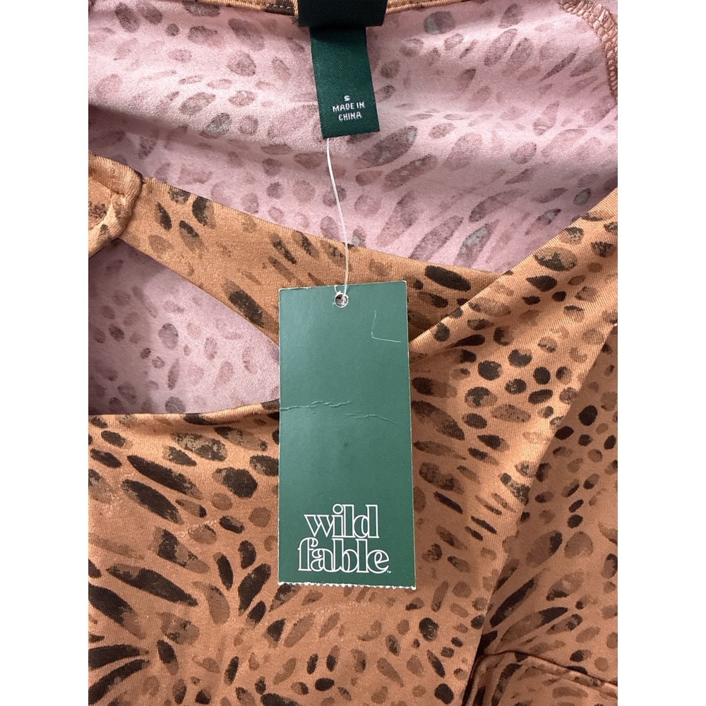 Wild Fable Womens Brown Cheetah Print Cutout Long Sleeve Bodysuit Small NWT - Picture 7 of 8